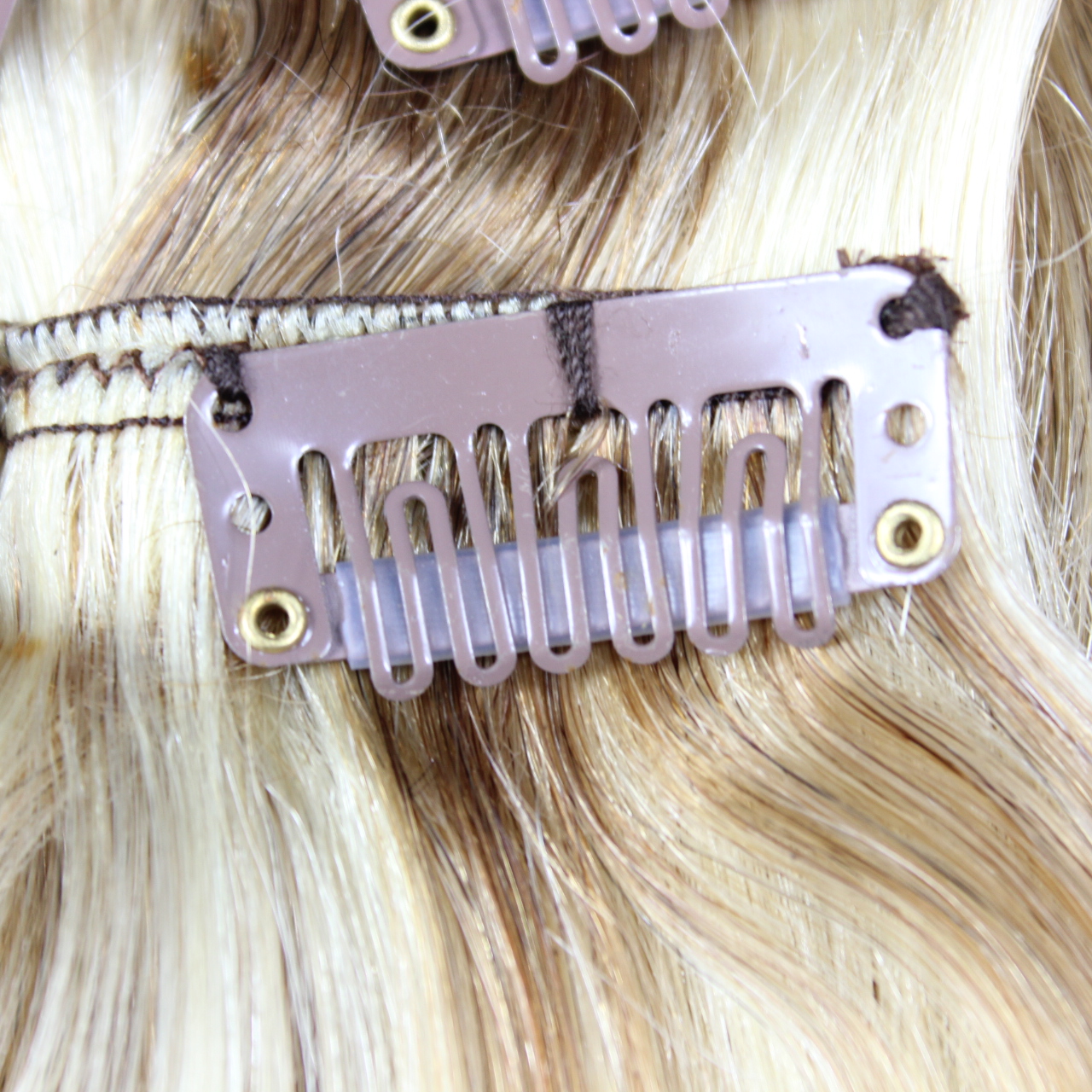 P-color double drawn remy hair clip in hair extensions zj0033